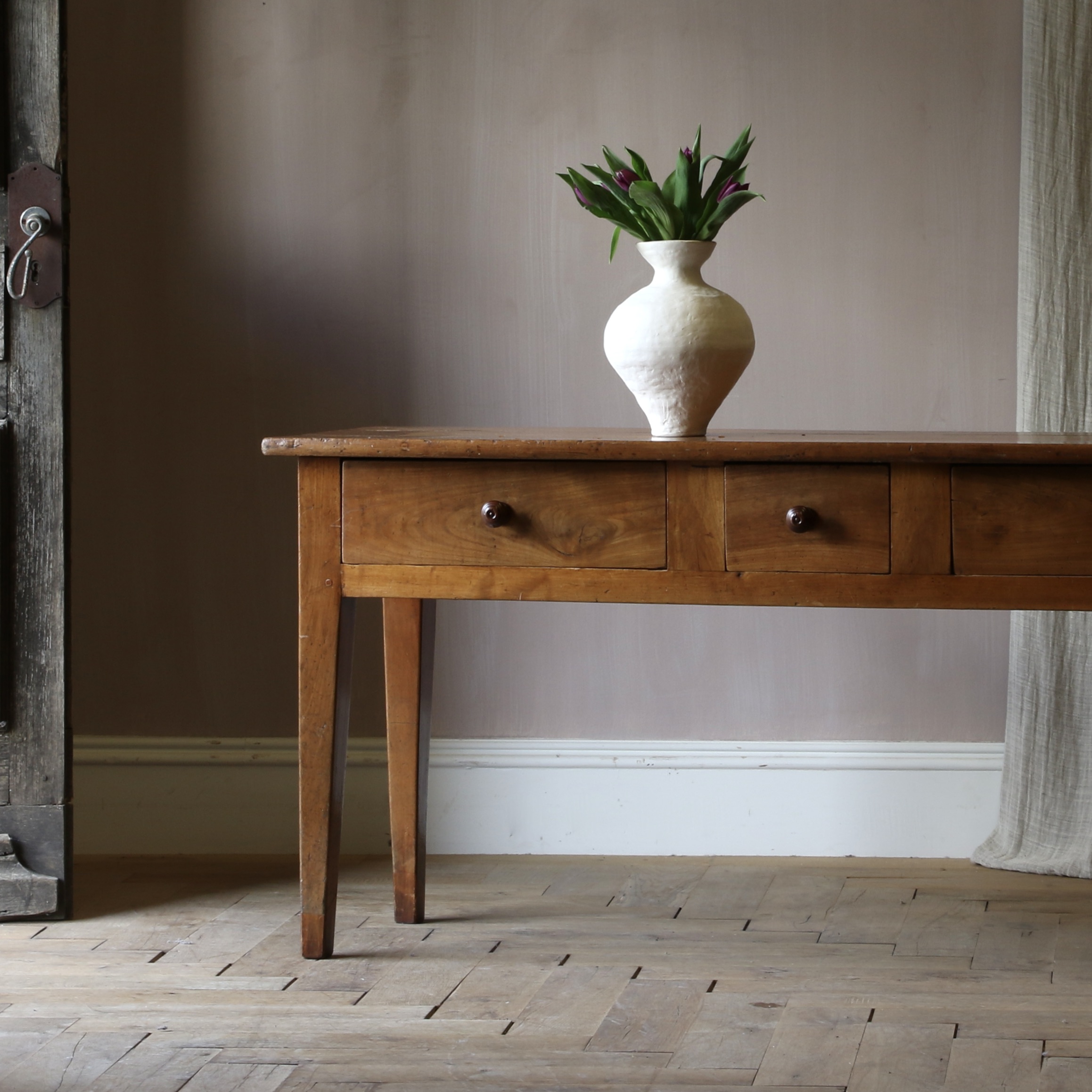 Three Drawer Cherrywood Side Table